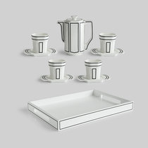 北欧式下午茶茶具套装家用高档陶瓷创意英式骨瓷咖啡具杯壶带托盘(1壶4杯4碟1托盘 11件)