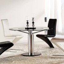 兰瑞蒂 餐台餐桌椅组合钢化玻璃不锈钢现代简约饭桌(2张餐椅)