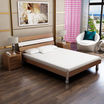 悠佰 现代简约1.8板式床1.5米1.2双人床气动高箱床储物床收纳榻榻米床(浅胡桃 1.8米箱体床)