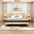 进畅家具 实木床1.8米双人床主卧现代简约日式1.5m经济型北欧床(1.8*2米（胡桃色） 床+床头柜*2)