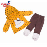 moababy 韩国品牌童装婴幼儿童春秋纯棉女童套装 CJ34-111419(姜黄-套头 90)