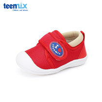 Teenmix/天美意童鞋2018新款幼童学步鞋0-1岁织物莱卡布婴童学步鞋DX7312(14.5码 红色)