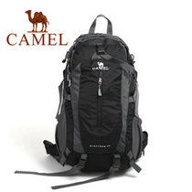 骆驼(Camel)双肩登山包40L男女户外背包游行包包1F01018(黑色 40L)