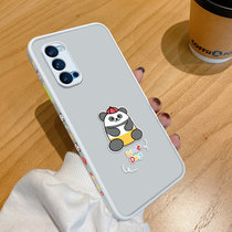绿赐OPPOReno4pro魔方熊猫系列手机壳OPPOA52侧边卡通镜头全包硅胶防摔保护套创意时尚简魔方熊猫-白色OPP