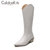 CaldiceKris（中国CK）秋冬新款尖头v口复古骑士西部牛仔靴CK-X5613(白色 36)