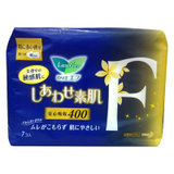 日本进口乐而雅 柔软舒适轻薄F系列 超长超量夜用护翼型卫生巾 (400mm)7片/包