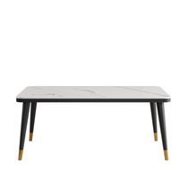 网红北欧岩板餐桌餐椅组合小户型家用长方形桌子椅子一套吃饭家用(12mm厚度白色（高档岩板）)