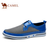 camel骆驼男鞋 日常休闲透气网面鞋潮流简约系带男鞋 A522043250(蓝色 44)