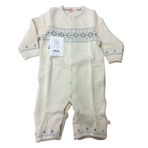 日本直采 育儿工房ikujikobo有机全棉婴儿两穿式连体衣多色可选(条纹乳白)