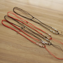 淘翠【路路顺通】翡翠玉绳 项链编织手工可伸缩(红色)