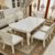 欧式实木餐桌法式长方形大理石餐台饭桌(象牙白色 1.3米餐桌（木面）)