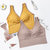 雅鹿大码背心式运动内衣薄款200斤胖mm大胸显小宽松U型美背文胸罩(均码 (80-135斤内可穿) 2件装-黄色+豆沙)