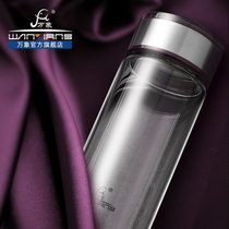 万象单层玻璃水杯 女士大容量办公家用杯子男士耐高温水杯U598(紫红 U598-460ml)