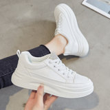 万沃小白鞋新款女鞋鞋子女厚底板鞋女运动休闲鞋W12917(白色 38)