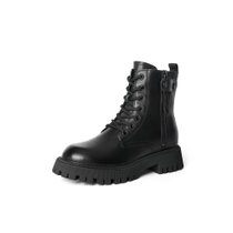 森达2021冬季新款商场同款户外机车风潮流时尚女马丁靴4AF01DD1(黑色 37)