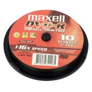 麦克赛尔（Maxell）DVD-R 刻录光盘10片桶装 （1-16X/4.7GB/120min/台产）