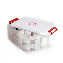 西班牙进口家用小药箱保健急救箱透明药品收纳箱大容量便携医疗箱(小号-4.5L 默认版本)