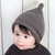牛奶朋友新生婴儿男女童可爱保暖针织毛线帽宝宝帽子秋冬(灰色 均码48-50CM（6-36个月）)