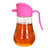 红凡 厨房玻璃油壶250ml可控油瓶防漏油瓶装酱油壶醋瓶调味瓶定量瓶(粉色)