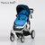 荷兰MamaBebe婴儿推车 高景观手推车可坐可躺伞车轻便折叠宝宝儿童婴儿车 漫游者二合一(潮流蓝)
