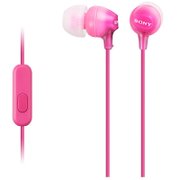 索尼（SONY）MDR-EX15AP 入耳式智能手机通话耳机（粉红色） 简易一键式多功能按钮 兼容苹果、安卓系统 可接听电话