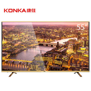 康佳（KONKA）LED55S80U 55英寸 4K八核处理器 超窄边框 内置WIFI 智能液晶电视(金)