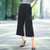 【娅丽达】休闲宽腿裤 阔腿裤 G2324 时髦有型 宽松舒适 简约时尚(黑色 35)