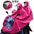 母子雨衣电动自行车加厚加肥单双人雨披面罩款摩托车三人雨衣  XXXXL(三人加大加厚面罩款玫)(XXXXL)