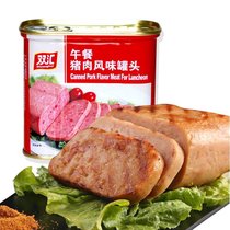 双汇午餐猪肉风味罐头方火腿肠涮火锅猪肉午餐肉户外旅行(猪肉风味罐头340g*5罐)