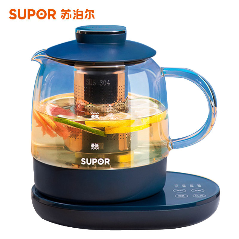 苏泊尔(supor)养生壶 迷你小煮茶器 花茶壶 办公室家用玻璃电茶壶 0.