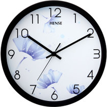 汉时(Hense) 钟表挂钟客厅 简约静音大挂钟 时尚创意12寸石英钟HW37(冰蓝黑色12寸)