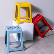 塑料加厚成人防滑高凳浴室凳换鞋凳餐桌凳(石青色 四个装)