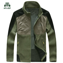 战地吉普AFS JEEP秋装新品立领卫衣外套 A7127男士开衫 超细纤维(军绿色 M)