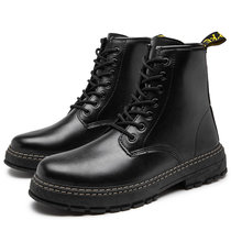 2022秋季马丁靴高帮潮流靴子新款靴英伦风黑色男士皮靴  SXPMM9801(SXPMM9801黑色 42)