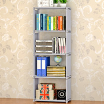 蜗家 时尚五层书架 自由组装实用单个书柜 多用途层架(银灰色 sj05)