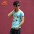 2014夏季纯棉薄款圆领舒适透气简约撞色字母图案韩版男士短袖T恤(天蓝色 2XL)