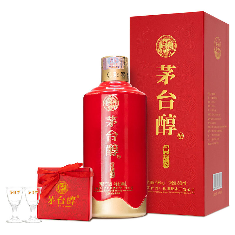 茅台醇全新系列酱香之心贵州茅台集团53度酱香型酒水礼盒500ml白酒500