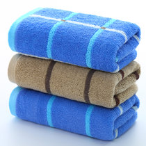 洁丽雅毛巾3条装 加厚纯棉男女洗脸面巾毛巾(蓝色2条灰色1条)