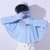 防晒衣女冰丝2022新款夏季透气防紫外线外套骑车遮阳帽披肩罩衫短(天蓝色 均码（80——150斤）)