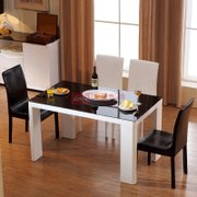 兰瑞蒂 方形餐桌 桌椅套装 钢化玻璃餐桌 四人餐桌 餐桌(餐桌)