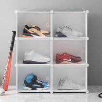 豫见美农 aj鞋盒透明球鞋收纳盒鞋架抽屉式子收藏展示鞋柜篮球鞋子收纳神器_1578323263(1格黑)