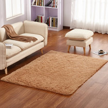 现代简约丝毛加厚地毯卧室客厅茶几床边毯（80cmx2米）(丝毛卡其 80cmx2米)