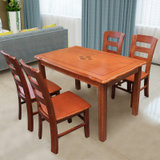 实木餐桌椅组合现代简约经济型饭桌家用橡胶木长方形一桌四椅六椅(CZ168+YZ394一桌四椅 默认)