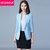 VEGININA 韩版短款七分袖小西装女外套 9695(蓝色 5XL)