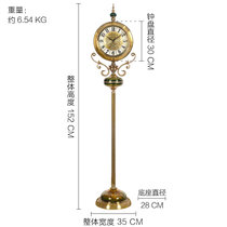 汉时立式钟欧式轻奢复古钟表实木装饰创意客厅落地钟摆饰钟HG6006(红铜色HG6009 默认版本)