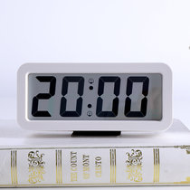 汉时多功能智能音乐电子闹钟简约静音座钟卧室学生专用时钟 HA919(白色)