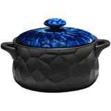 萌可陶瓷煲水立方2.8L煲汤熬粥明火用耐高温砂锅蓝色盖