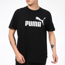 Puma彪马短袖男士 2022夏季新款时尚LOGO运动服休闲装跑步训练健身T恤 845575-01(黑色 L)