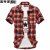拼色男士格子衬衫短袖新款平铺红格 G17-370(红格 M)