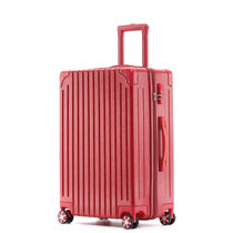 GENVAS/君华仕万向轮行李箱密码旅行复古防刮登机箱拉杆箱(红色 22寸)